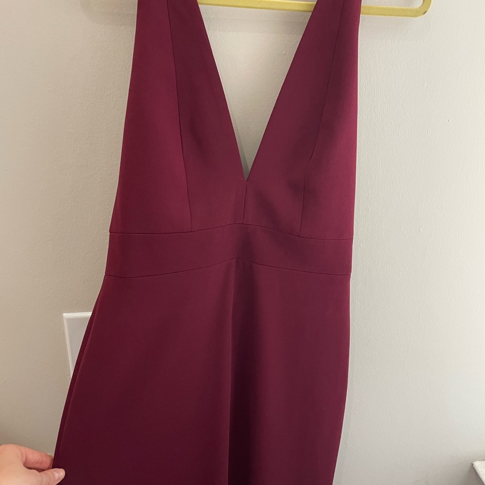 Dress the population Burgundy halter Dress